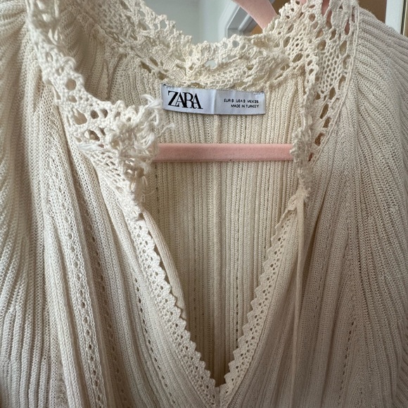 ZARA CREAM DRESS SMALL - Picture 4 of 5